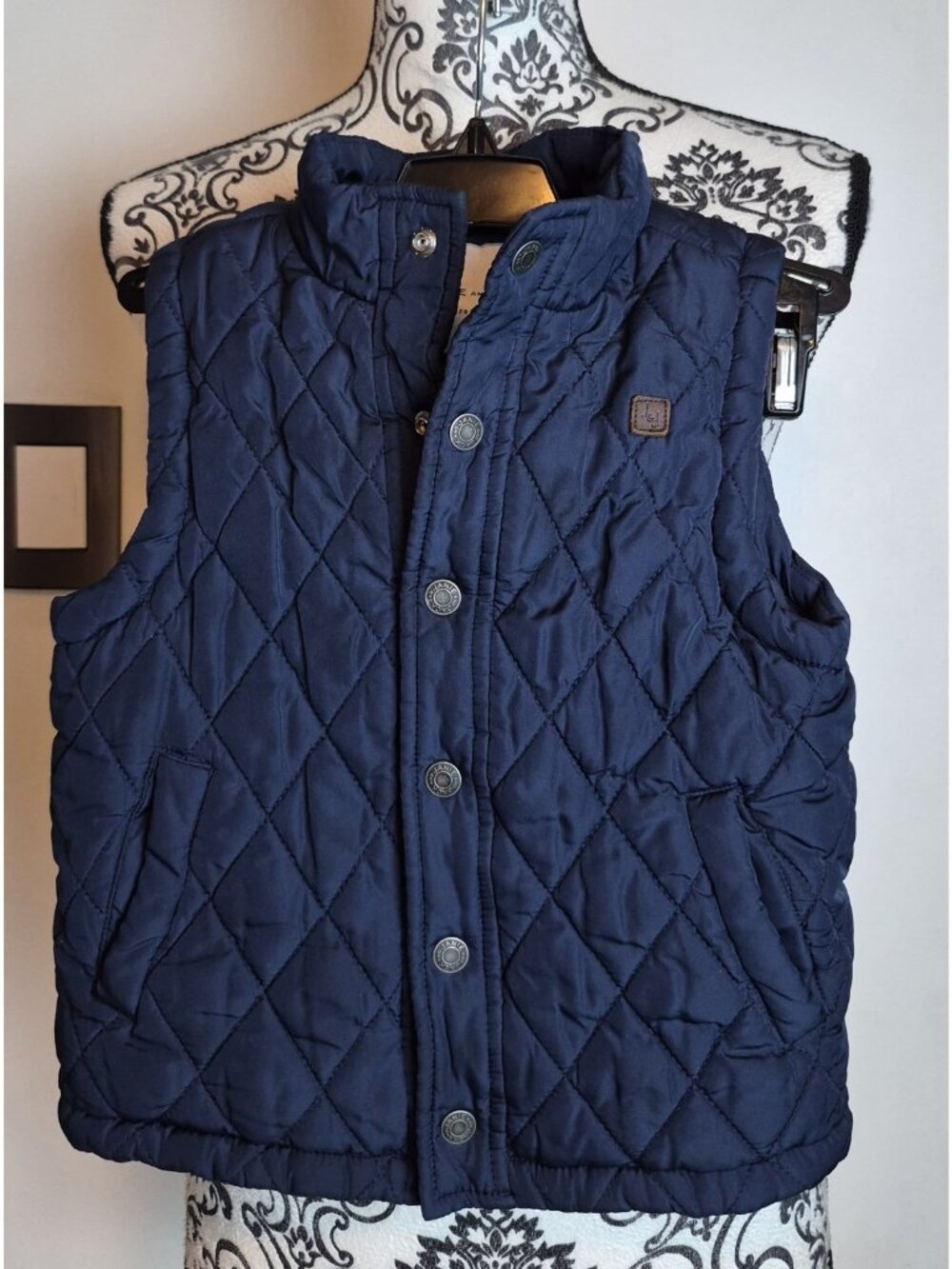 Janie and Jack Toddler Boys Navy Quilted Puffer Vest 3T Snap Front Preppy Fall